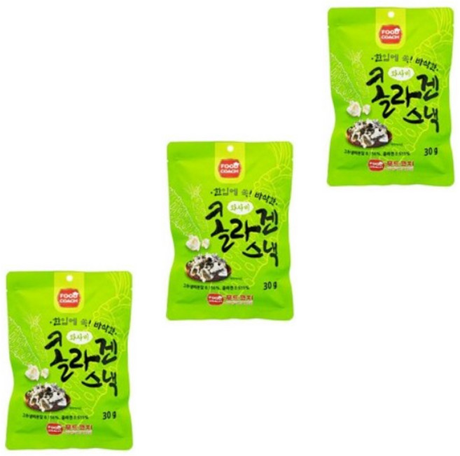 푸드코치 와사비 콜라겐 스낵, 3개, 30g