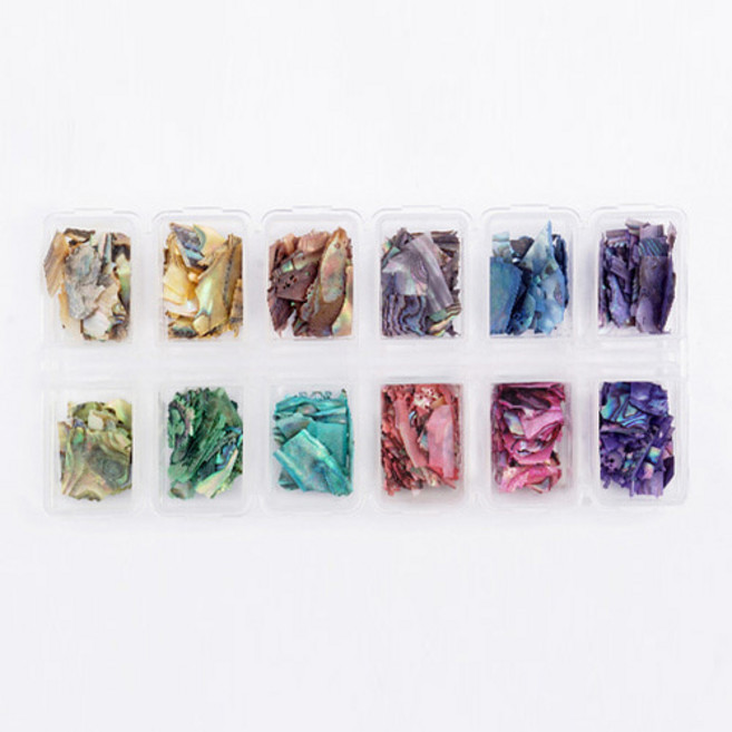 네일트렌드 고급형 판자개 조각 12종 세트 4, 혼합색상, 1개