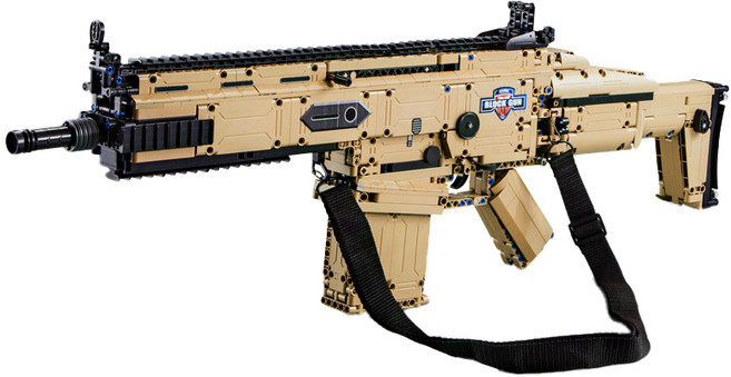 프랜드 DIY SCAR 전동 블록건, 혼합색상, 1개