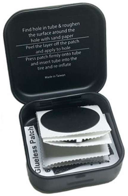 지요 자전거 접착식 펑크패치 스티커형, 블랙, 1개