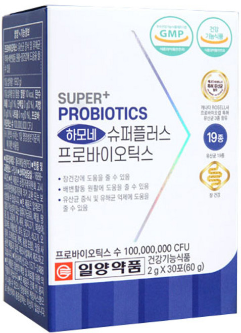 일양약품 하모네 슈퍼플러스 생 유산균 프로바이오틱스 30p, 60g, 1개
