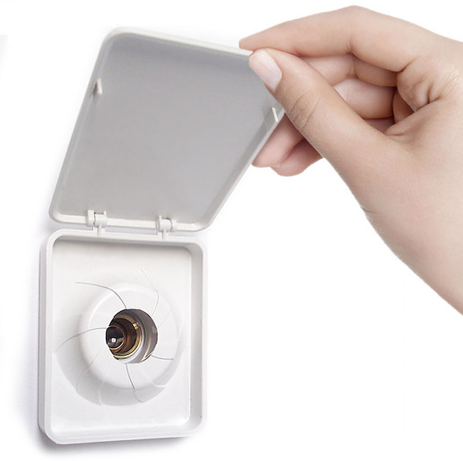 도어폴 현관문 렌즈 방범 커버 본체 일반형 + 인테리어 스티커 5p, 1세트