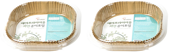 쿠킹플러스 에어프라이어 자연 종이호일, 26cm, 50개입, 2개