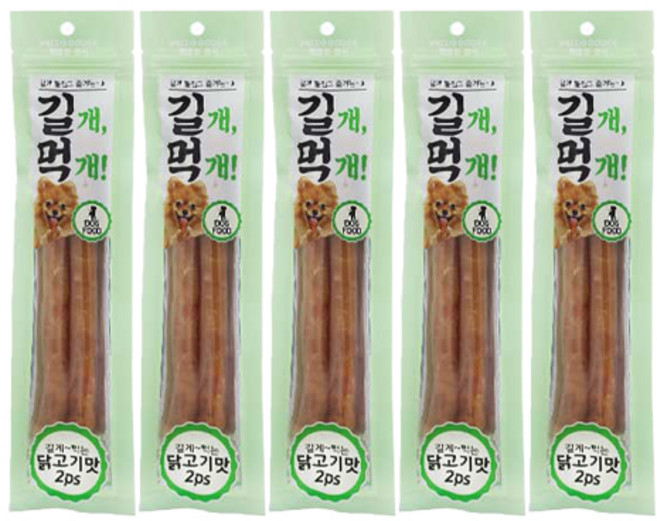 참좋은간식 길개먹개 강아지 간식 2p, 닭고기맛, 64g, 5개