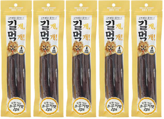 참좋은간식 길개먹개 강아지 간식 2p, 5개, 소고기맛, 64g
