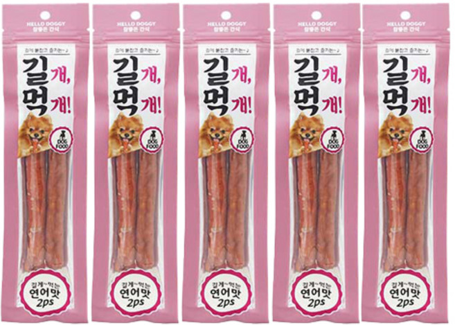 참좋은간식 길개먹개 강아지 간식 2p, 연어맛, 64g, 5개