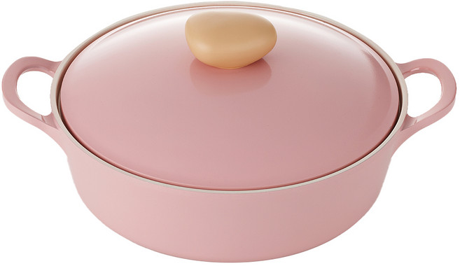 네오플램 레트로 전골냄비, 26cm, 핑크, 1개