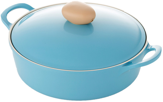 네오플램 레트로 전골냄비, 26cm, 민트, 1개