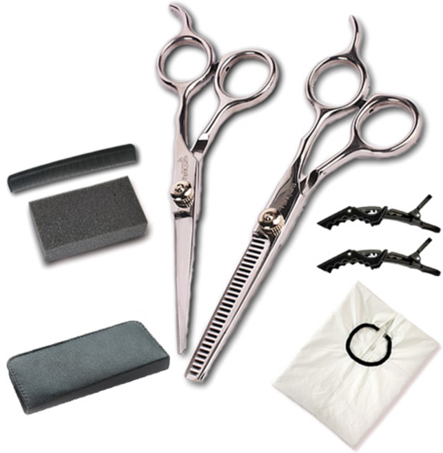 박준뷰티랩 헤어 미용가위 8종 세트, 1세트, 실버