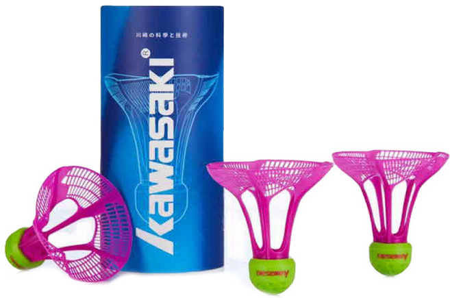 가와사키 에어셔틀 배드민턴 셔틀콕, 혼합색상, 3개입, 1개