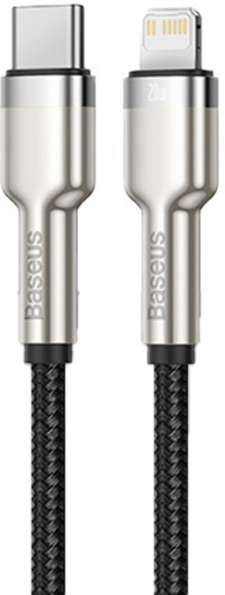 베이스어스 20W 메탈 C to 8핀 고속 충전 케이블 CATLJK-B01, 블랙, 1개, 2m