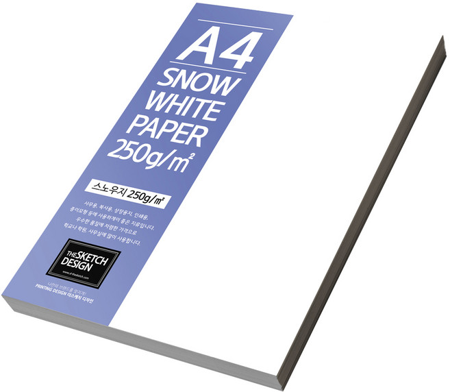 더스케치 스노우지 인쇄용지 250g, A4, 100매