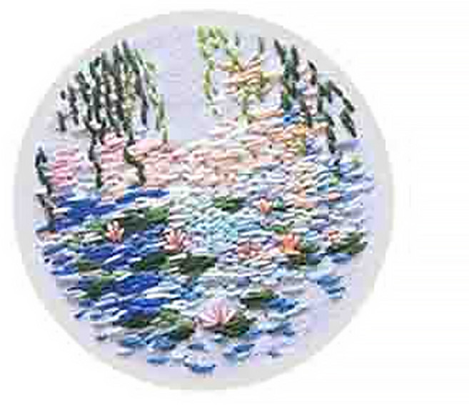 블루링 프랑스 자수 DIY 패키지, 연꽃 바다, 1개