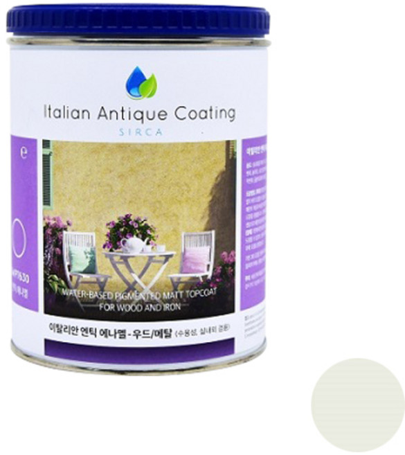 Sirca 엔틱 에나멜 페인트, 화이트 이브닝, 500ml, 1개