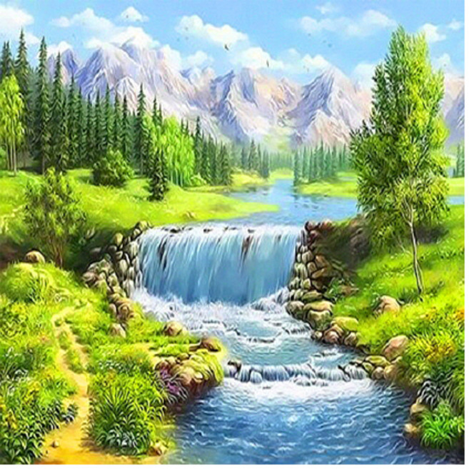 피포페인팅 여름테마 시리즈 DIY 풍경화 그리기 40 x 50 cm, Q3304, 1개