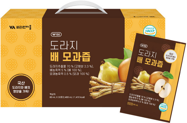 비타민마을 도라지 배 모과즙, 2.4L, 1박스