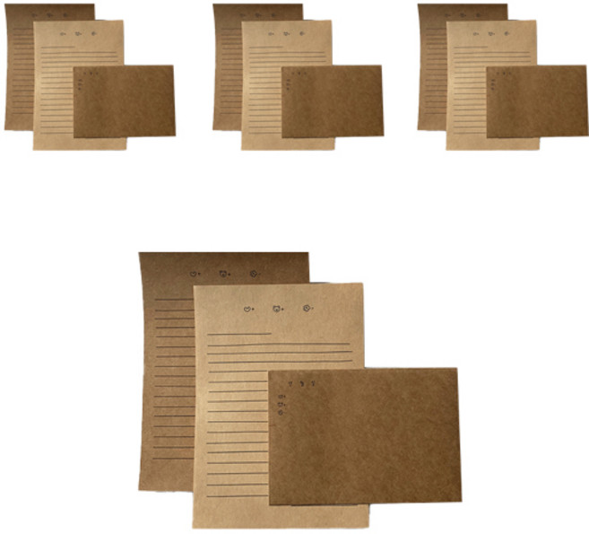 룩아트 곰신 디데이 군대 데일리 편지지 크라프트지 세트, 혼합색상, 1개