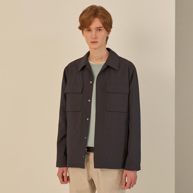 헤지스 남성용 포켓배색 긴팔 캐주얼 점퍼 HZIU1B411