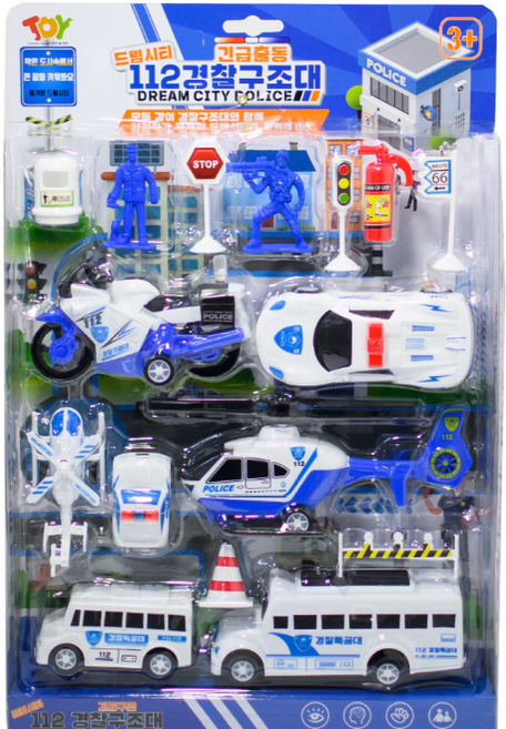 토이앤토이 드림시티 112경찰구조대 풀백미니카, 혼합색상, 1개