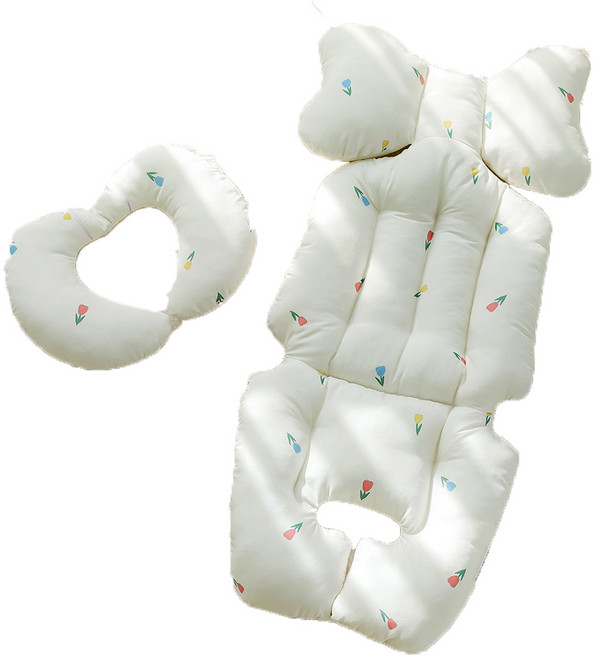 베베누보 사계절 더블라이너 양면 유모차시트 + 목쿠션, 튤립, 1개