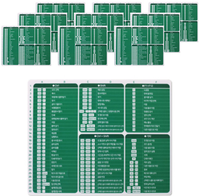애드라이프 엑셀단축키 마우스패드, 10개, 혼합색상