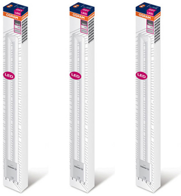 오스람 LED 램프 형광등 대체형 25W DULUX L, 주광색, 3개