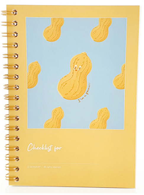 제이로그 체크리스트 노트 50매 A6, 아임 땅콩, 1개