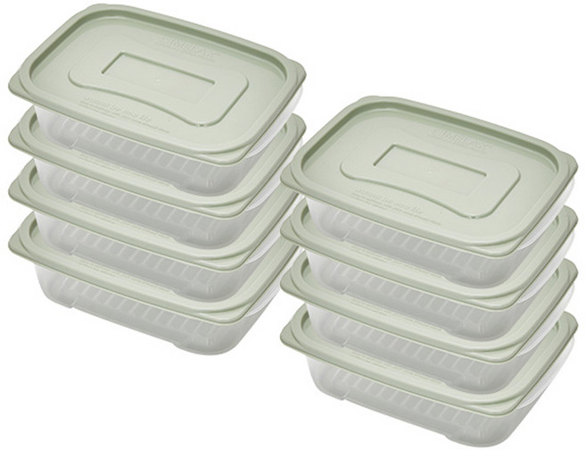 씨밀렉스 프레쉬핏 냉장고 보관용기 GREEN, 1세트, 780ml(8P)