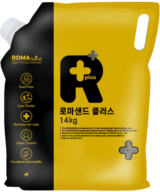 로패밀리 로마샌드 플러스 중간입자 고양이모래, 14kg, 1개, 무향