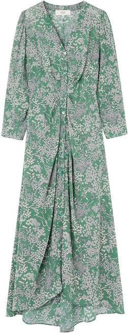아떼바네사브루노 여성용 그린 플라워패턴 레이온 드레스 VLDR1B207