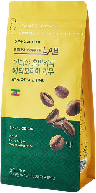 이디야커피연구소 에티오피아 리무 홀빈커피, 200g, 1개, 홀빈(분쇄안함)