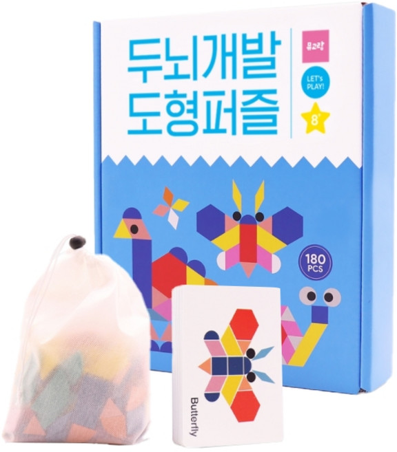 뮤고랑 두뇌개발 도형퍼즐 180피스, 혼합색상, 1개