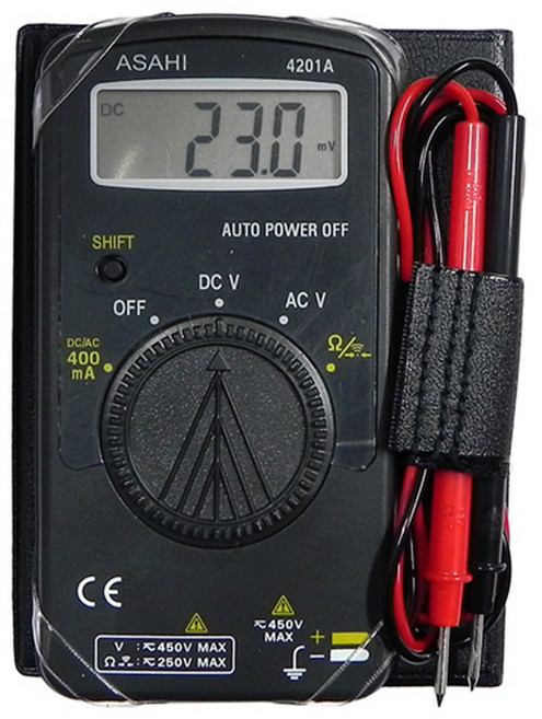 큐텍전자 포켓 멀티 테스터기 QT-4201A + 건전지 2개, 1개