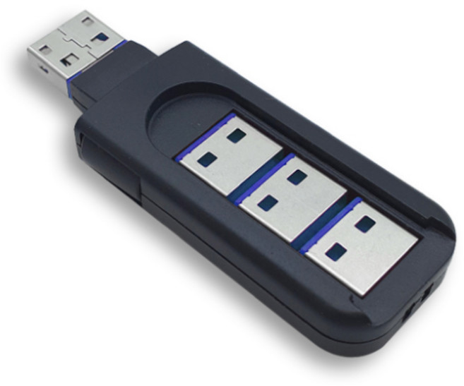 USB포트 잠금장치 락키 + USB포트 커넥터 블루 4p 세트, LS-USBLOCK-B-SET, 1개