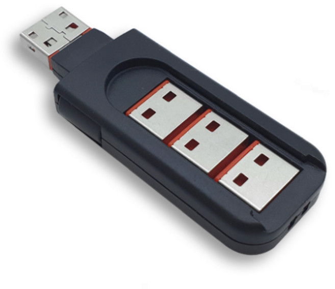 USB포트 잠금장치 락키 + USB포트 커넥터 레드 4p 세트, LS-USBLOCK-R-SET