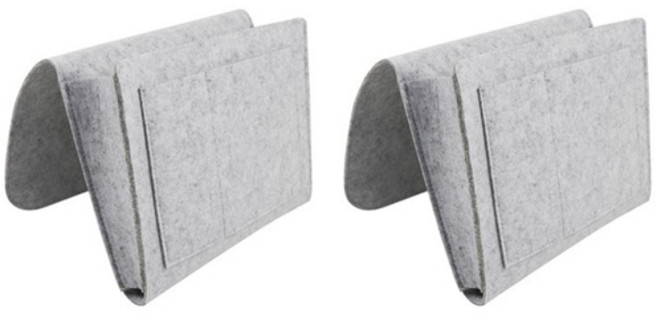 클린 펠트 베드 소파 사이드 포켓 C타입, 2개, 그레이