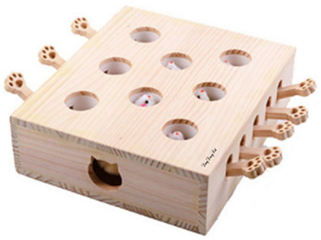 딩동펫 반려동물 두더지 원목장난감 고급형 8구, 랜덤발송, 1개