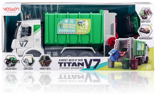유원 타이탄 V7 분리수거차 완구, 혼합색상, 1개