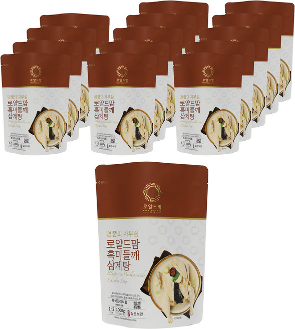 로얄드맘 선미식품 흑미들깨 삼계탕, 1kg, 15개