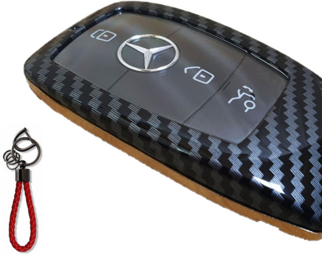 그린텍 르노삼성 버전3 스마트키 카본 케이스 + 키링 세트, 유광블랙+다크브라운, 르노 전용타입