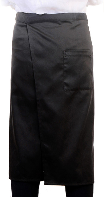 롱 랩 허리 앞치마, 블랙, 1개