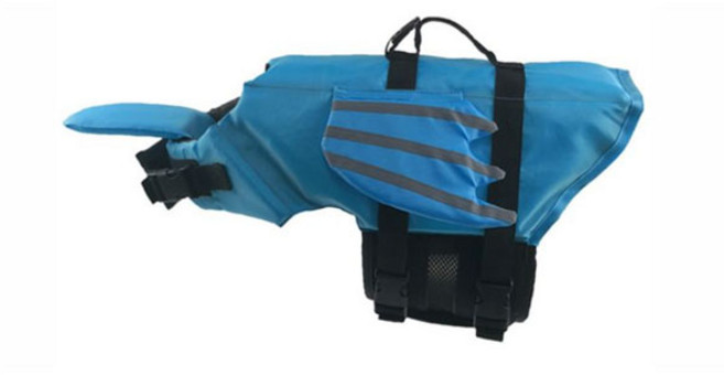 런웨이멍멍 반려동물 덕받침 날개 구명조끼, 블루, 1개