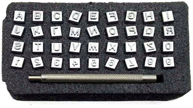 皮革工藝字母壓印燙金工具組 4mm, 1套, 什錦