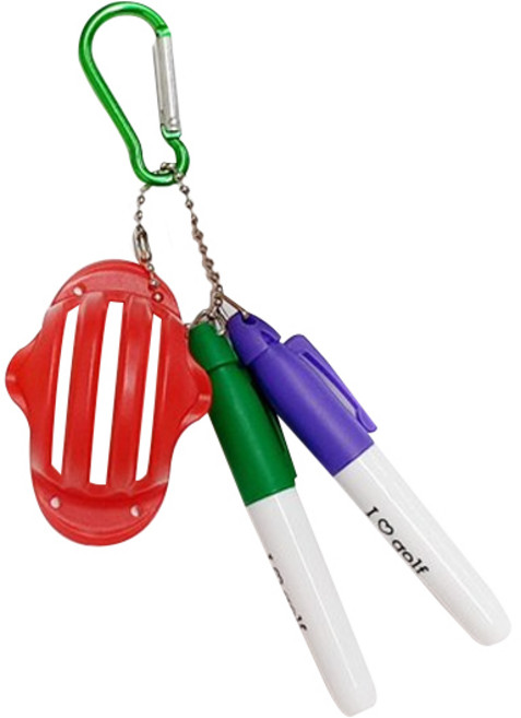 골프공 퍼팅라인 삼선 볼라이너 4종, 레드, 1세트