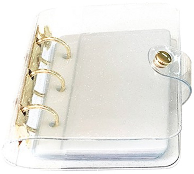 하이하바 트윙클 글리터 미니 포토카드북 3공 바인더 앨범 + 속지 + 지퍼백, 혼합색상, 10매