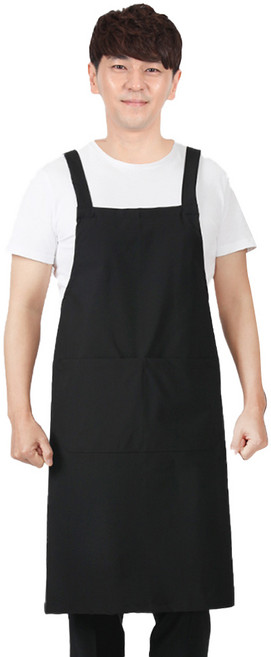 SF패션 남성용 특대 H형 앞치마 AE47, 검정, 1개