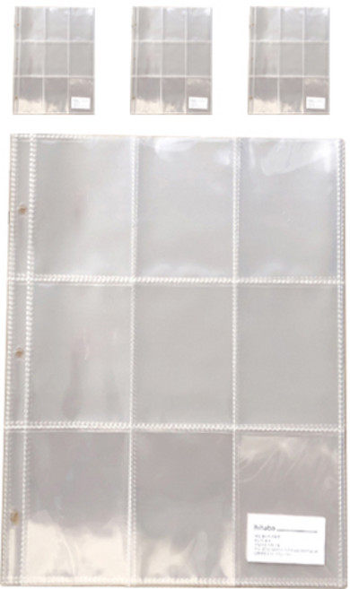 하이하바 3공 9포켓 단면 리필 속지 225 x 296 mm 투명, 10개입, 4개