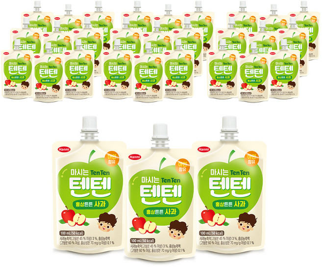 한미 마시는 텐텐 홍삼튼튼 100ml, 30개, 사과