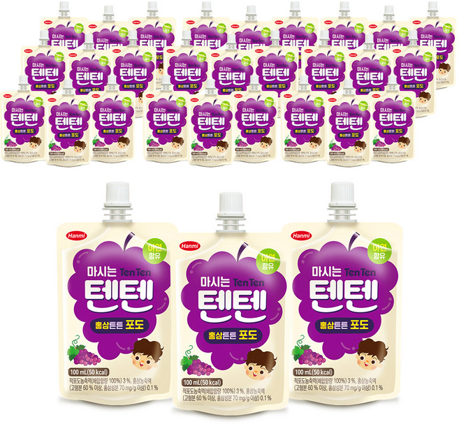텐텐 마시는 홍삼튼튼 포도, 100ml, 30개