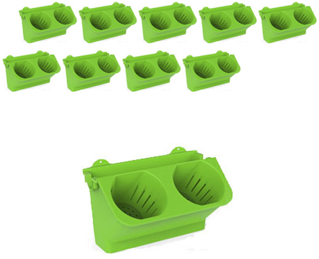 로하스리빙 벽걸이 수직 멀티 화분 MP-04 10p, 그린